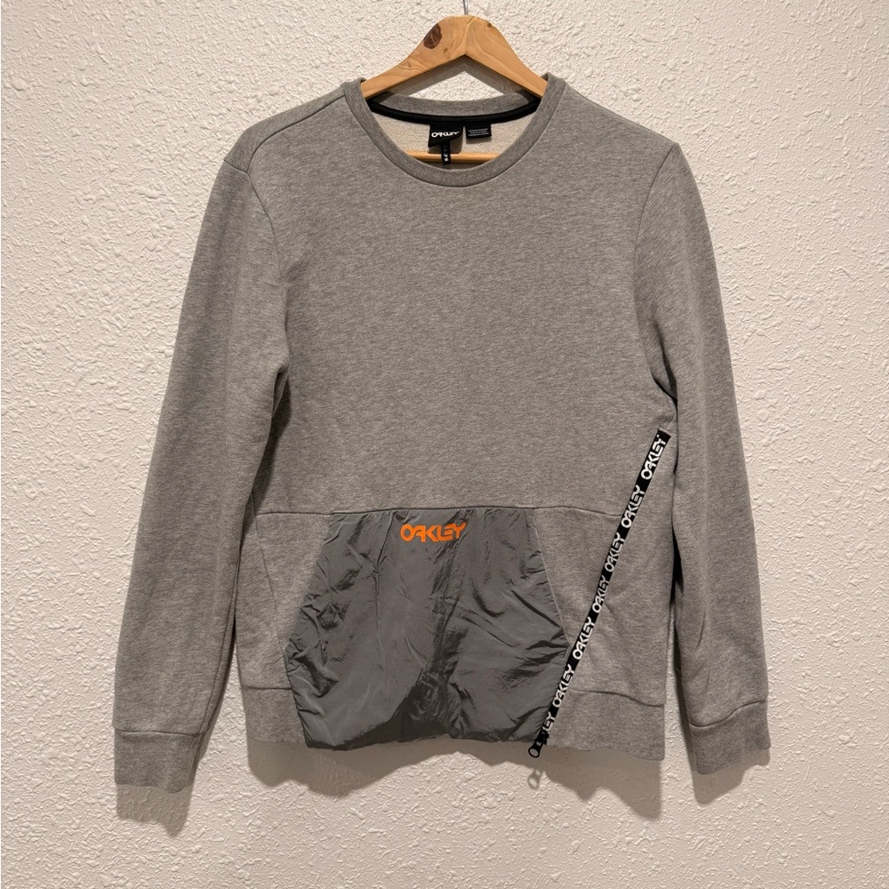 Oakley gray crewneck side zip pouch pocket sweatshirt